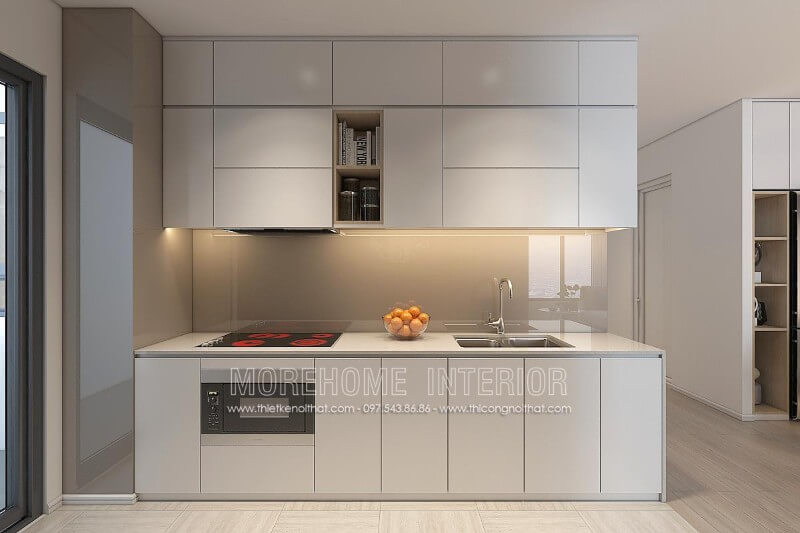 Tủ bếp hiện đại kiểu dáng chữ i được nhiều khách hàng ưa chuộng trong vài năm trở lại đây Tủ bếp gỗ, tủ bếp gỗ tự nhiên, tủ bếp tân cổ điển