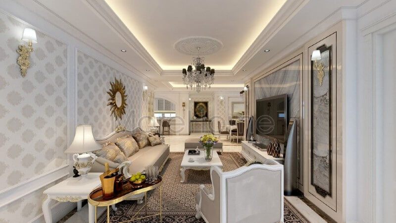 Bộ sofa cao cấp được thiết kế rộng vững chãi mang đến cảm giác an toàn và thoải mái cho gia chủ